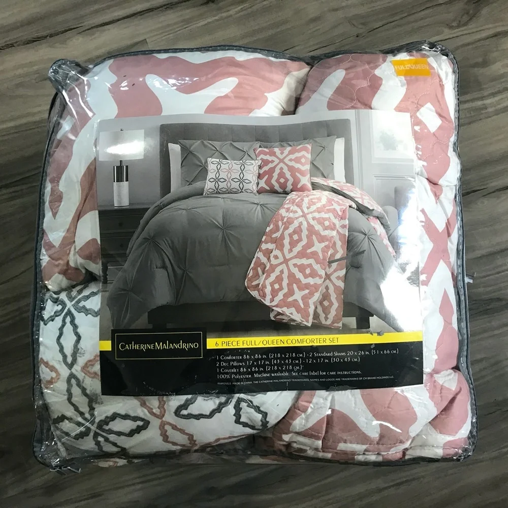 NEW CATHERINE MALANDRINO FULL QUEEN COMFORTER SET